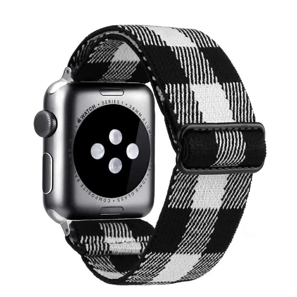 Checkered Stretchy Loop Band for Apple Watch - Picture 2 of 5